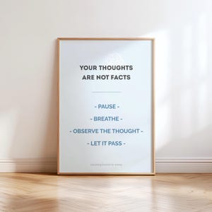 Overthinking Help Printable Poster, Anxiety Relief Wall Art, Soft Mental Health Decor, Emotional Wellness Printable, Therapy Office Art