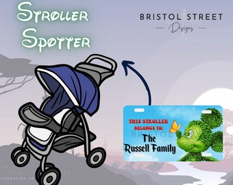 Disney Mickey Stroller Spotter, Tag, Custom Stroller Tag, Wheelchair Tag, Scooter Tag