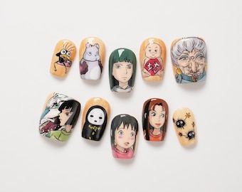 Studio Ghibli Spirted Away Handpainted Anime Press-on Nails