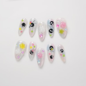 Studio Ghibli Spirited Away Soot Sprites Susuwatari Meal Time Press-on Nails