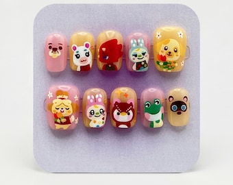 Cute Animal Game 2.0 Hand-painted Press-on Nails