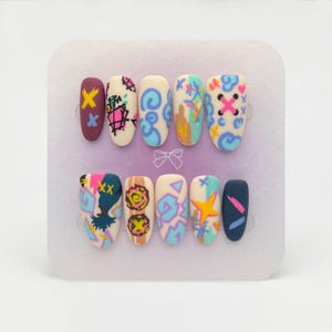 Arcane 2 Jinx Graffiti Hand-painted Press-on Nails