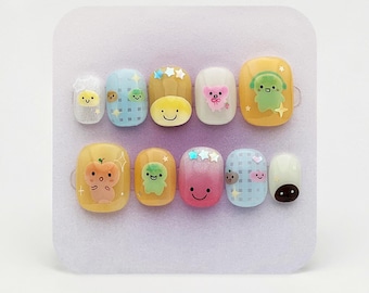 Kogepan Press-on Nails | Hand-painted Kawaii False Nails