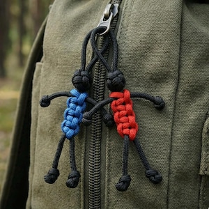 Set mit 2x Paracord People Schlüsselanhänger/Schlüsselring/Reißverschluss