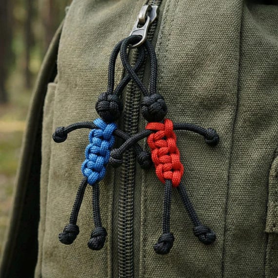 Set of 2x Paracord People Keychain/keyring/zip - Etsy