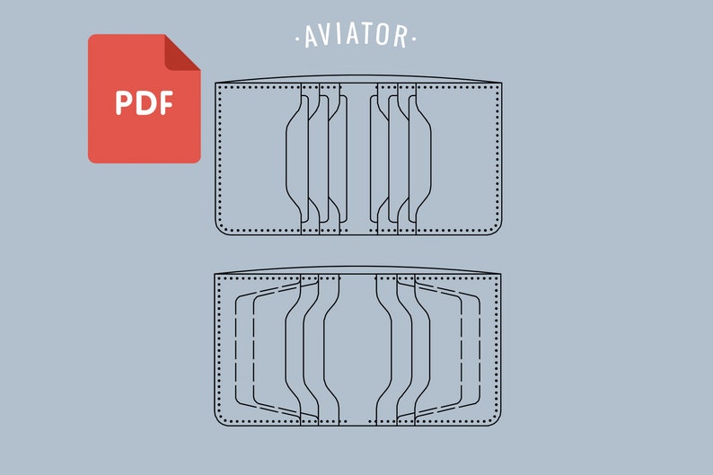 PDF Bifold Wallet 2 Template Simple Wallet Card Wallet - Etsy