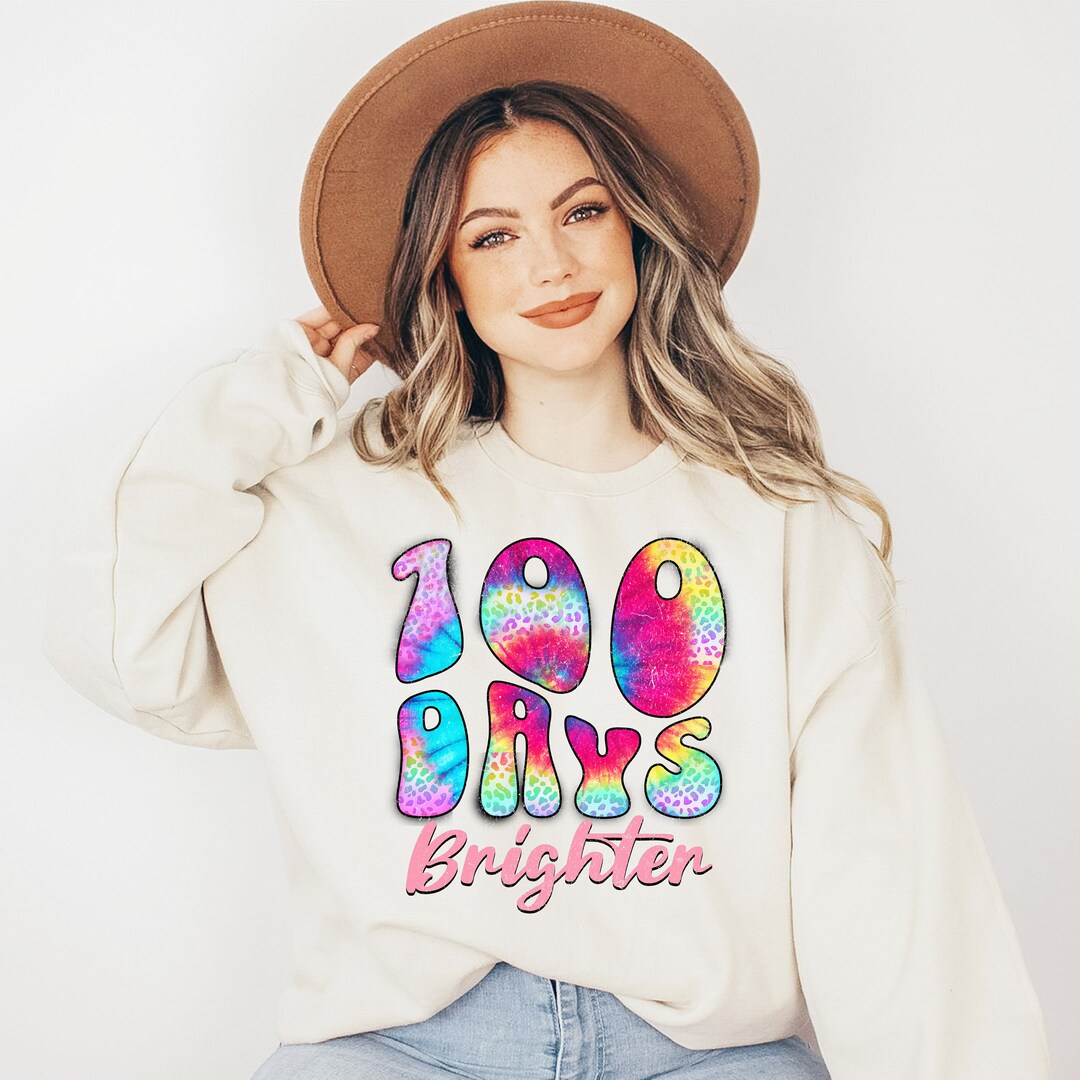Happy 100 Days of School PNG 100 Days Brighter Tie Dye - Etsy
