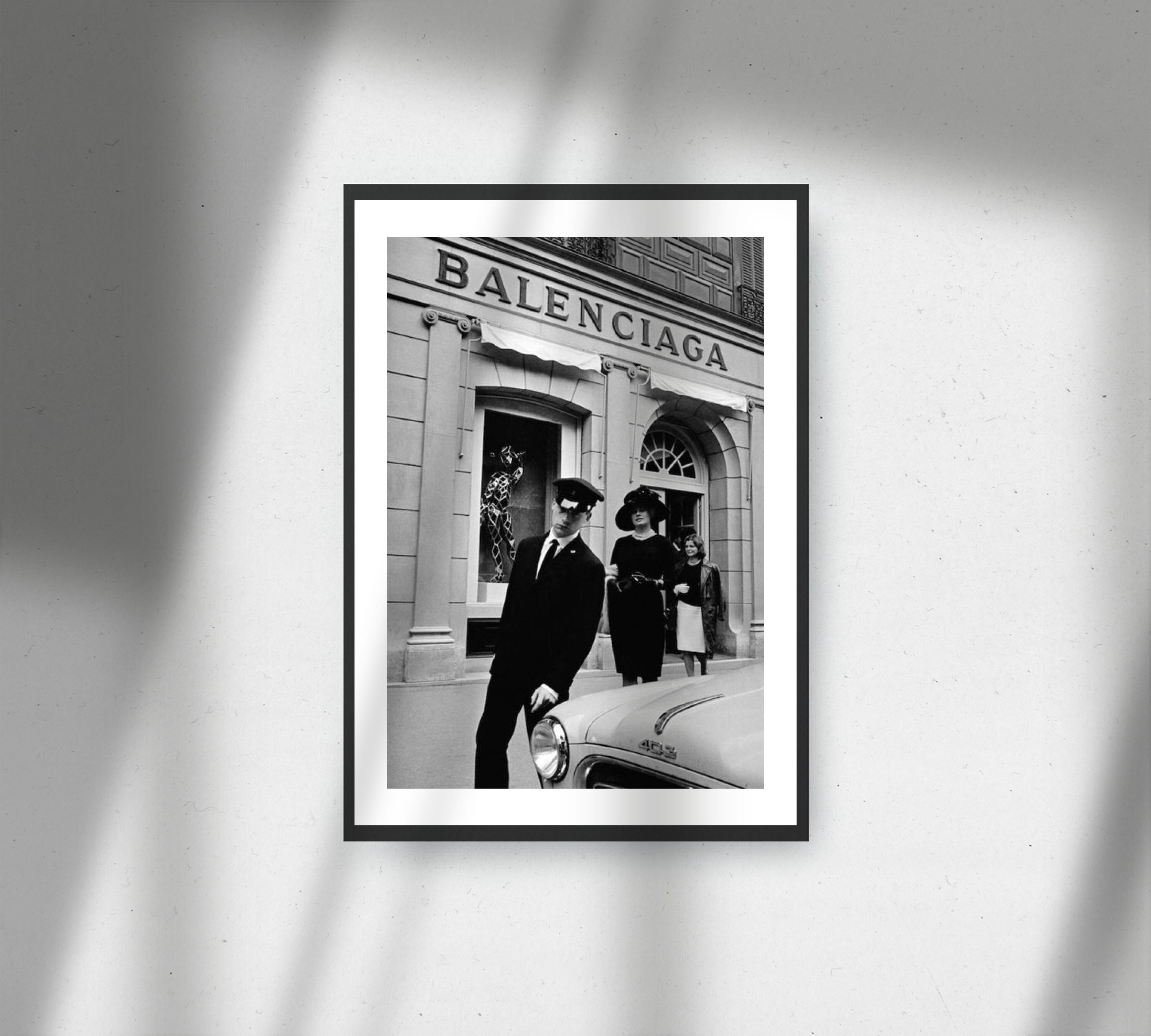 1962 Balenciaga Shop Front Black White Wall Art Fashion - Sweden