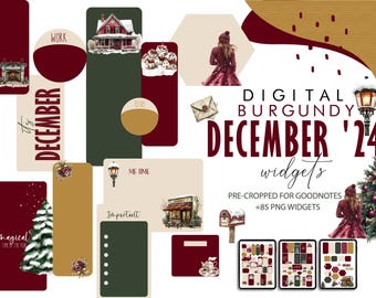 December Goodnotes Widgets, Digital Widget, Christmas digital sticker, digital journaling, GoodNotes stickers, winter stickers, notability
