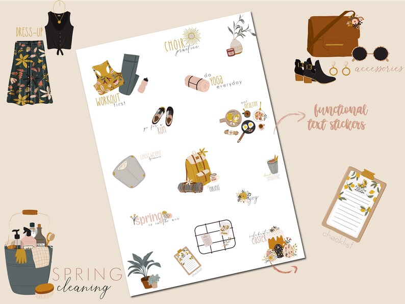 April 2023 Digital Stickers | Cute Spring Stickers for Goodnotes - Etsy