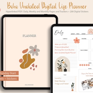 Digital Life Planner, Goodnotes Planer, iPad Planer, Notability Planer, Täglicher Digitaler Planer, Boho Digitaler Planer Digitaler Planer 2023