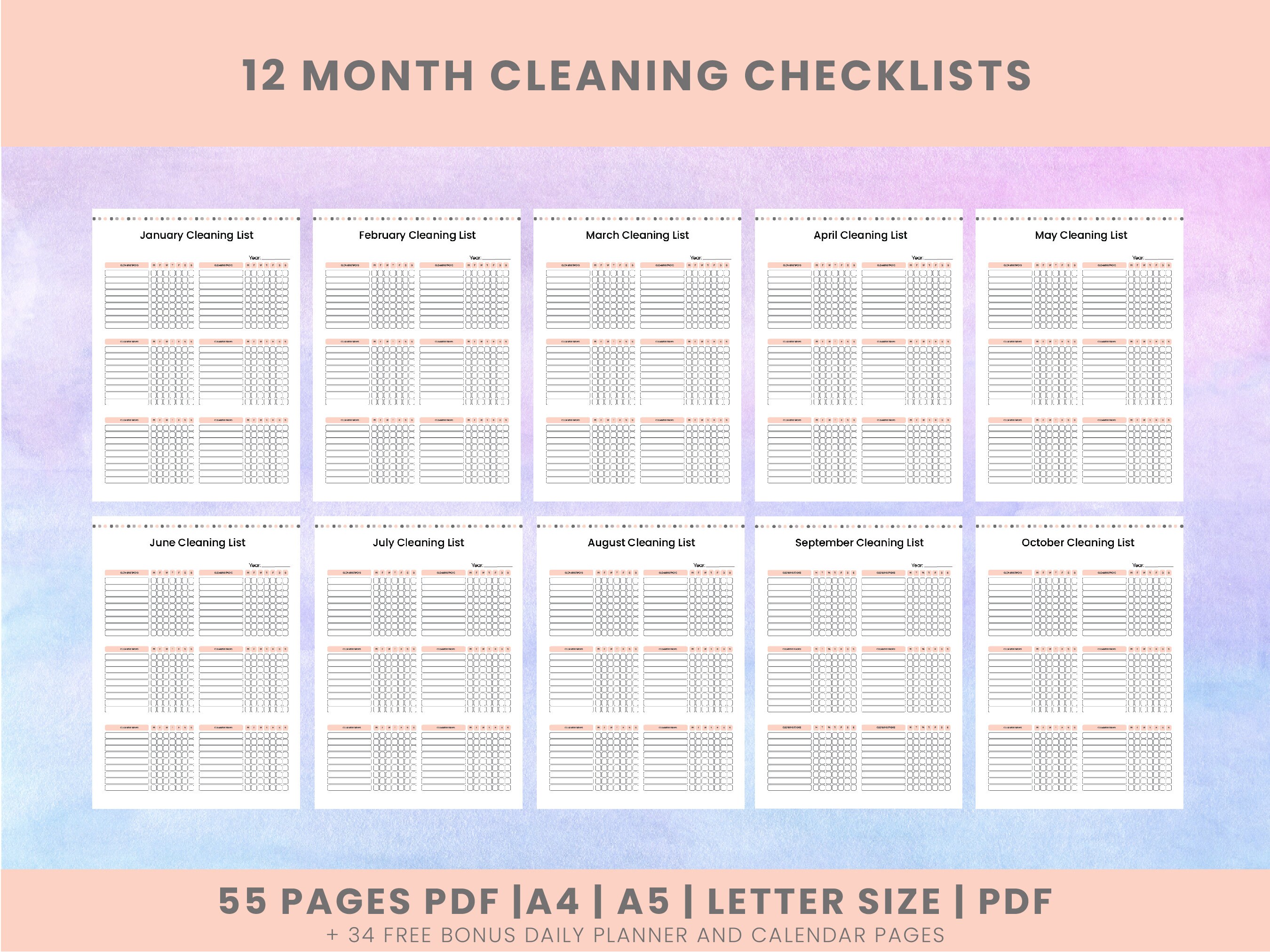Adhd Cleaning Schedule Adhd Cleaning Checklist Cleaning - Etsy
