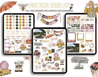 Spring Stickers, April Digital Stickers, Easter Goodnotes Stickers, Planner Stickers, Notability Stickers, April Stickers, Ipad Stickers