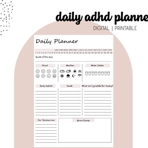 Adhd Planner, Adhd Planner Adult, Adhd Digital Planner, Academic Planner, Habit Tracker, Downloadable Planner, Mood Tracker, Adhd to do list