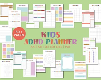 Printable ADHD Planner for Kids | ADHD Planner Student | School Checklist | Chore Charts For Kids | Printable School Planner