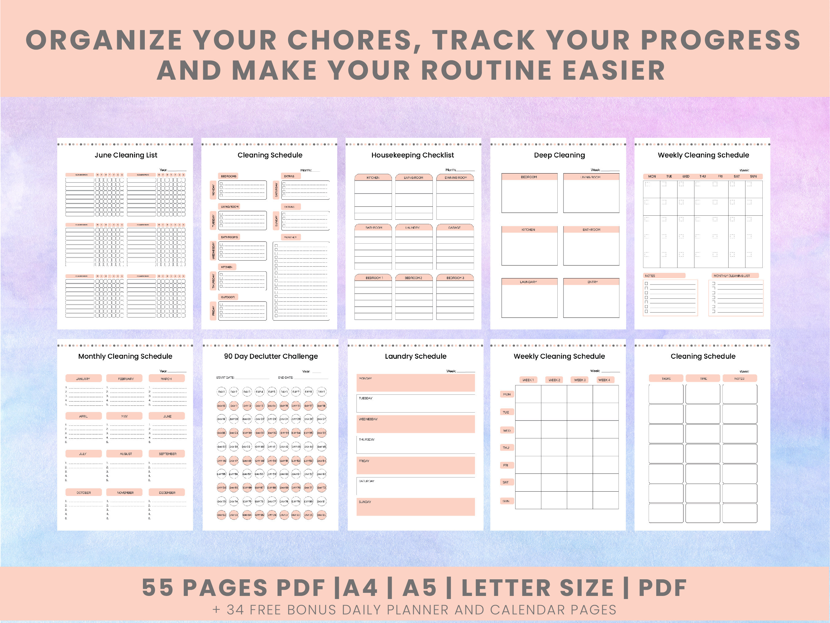 Adhd Cleaning Schedule Adhd Cleaning Checklist Cleaning - Etsy