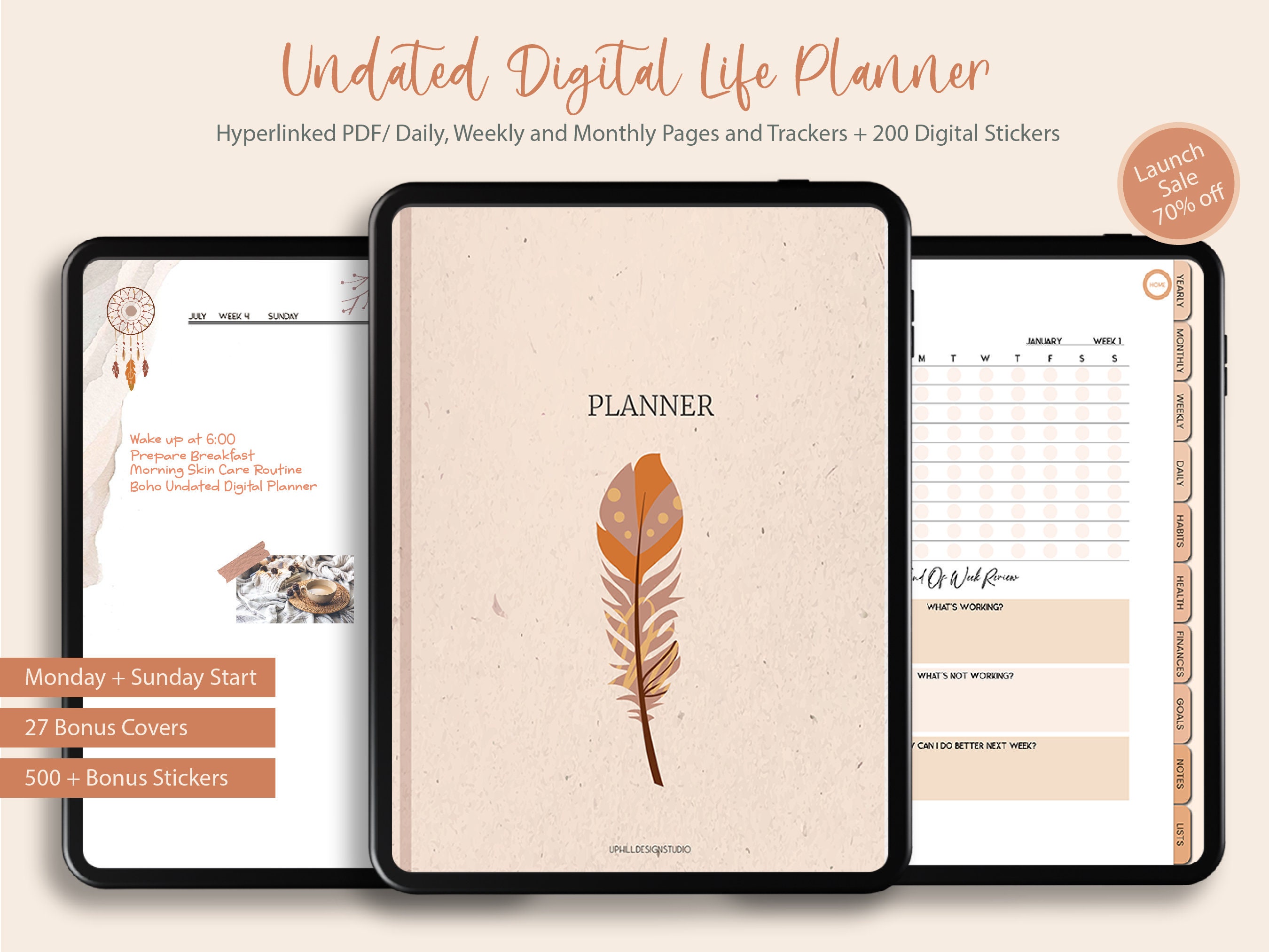 Undated Goodnotes Planner Monthly Digital Planner Goodnotes Etsy