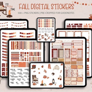 Fall Digital Stickers, Autumn Digital Sticker Bundle for GoodNotes, Digital Journaling Sticky Notes, Widgets for Digital Planners