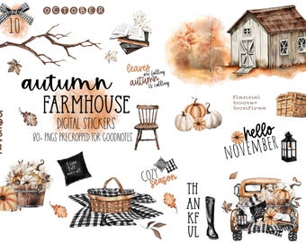 Autumn goodnotes | Farmhouse stickers | Goodnotes stickers | Digital planning | November stickers | Ipad stickers | FallStickers