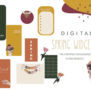 Plannerwidgets, digitale vormwidgets lente 2024, lentestickers, digitale aprilstickers, Pasen, Goodnotes-stickers, plannerstickers.