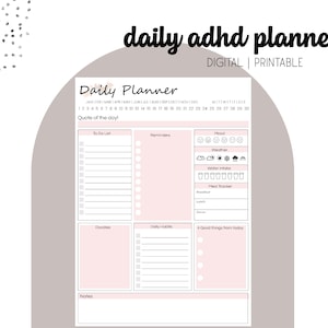 Adhd Planner, Adhd Planner Adult, Adhd Digital Planner, Academic Planner, Habit Tracker, Downloadable Planner, Mood Tracker, Adhd to do list