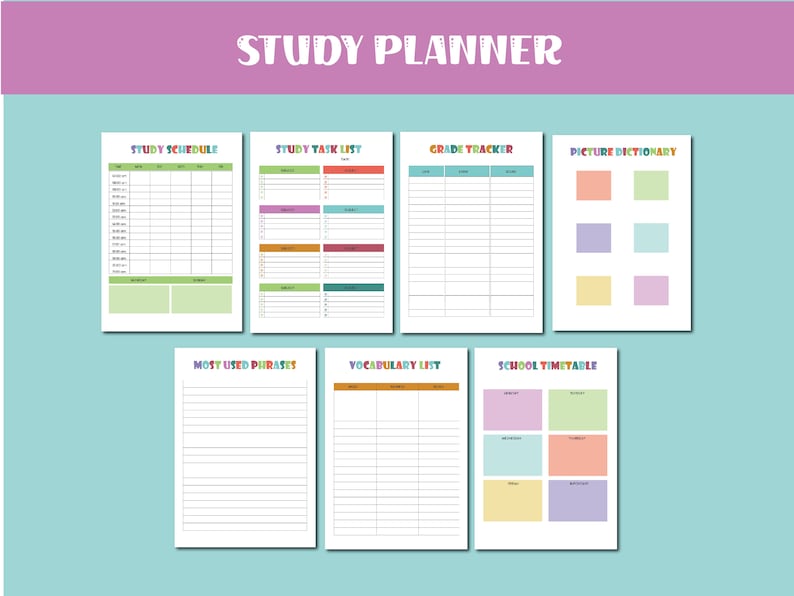 Printable ADHD Planner for Kids ADHD Planner Student Etsy