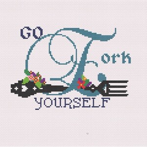 Go Fork Yourself- Cross Stitch Pattern-PDF Instant Download