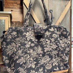 Large Mary Poppins Inspired Tapestry Carpet Tote Bag, Boho Style