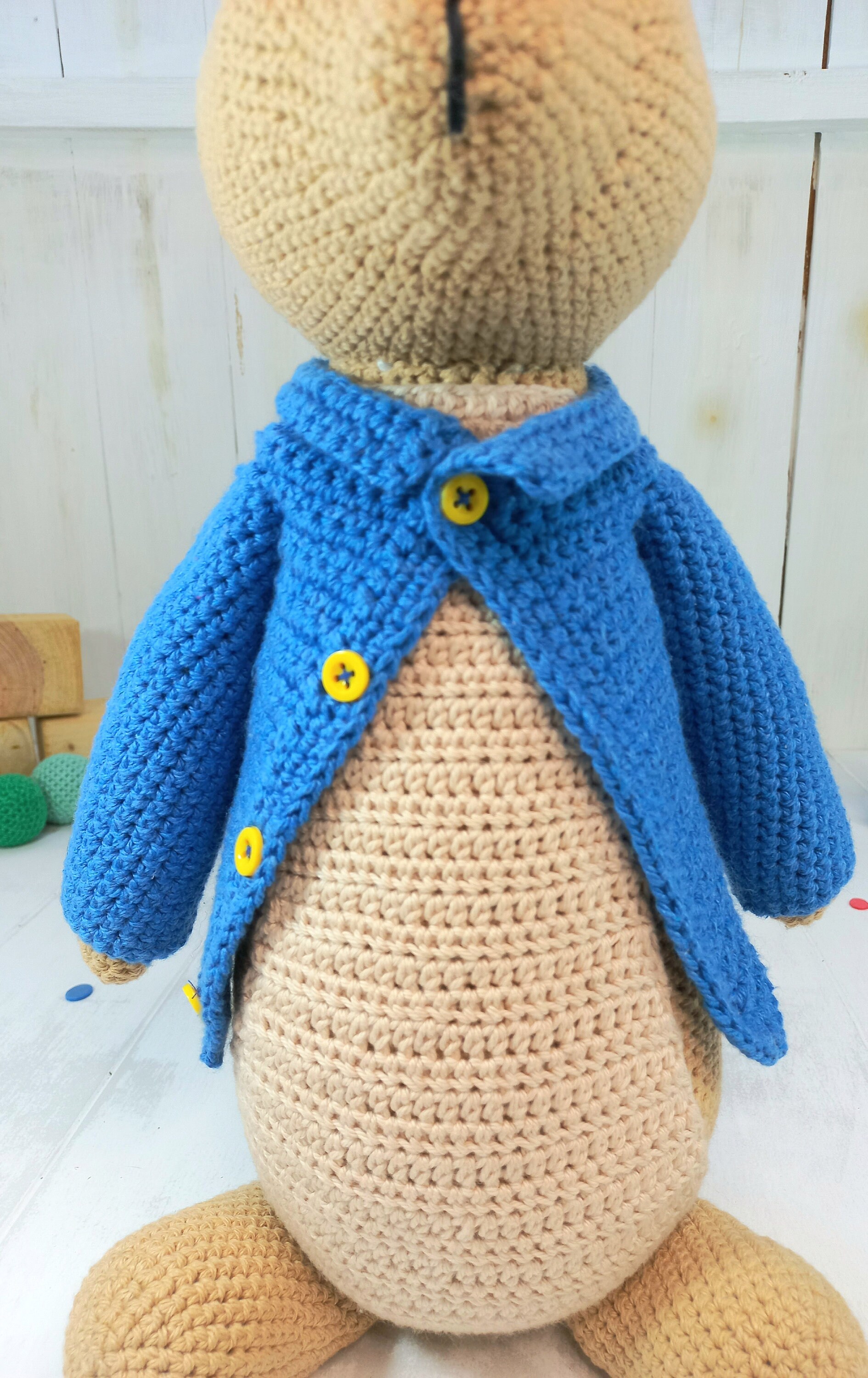 Large peter rabbit crochet pattern amigurumi rabbit pattern peter