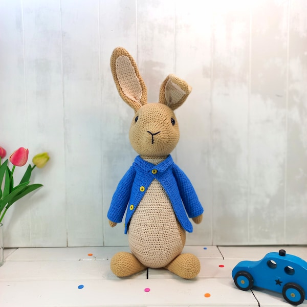 Large - Peter Rabbit crochet pattern, Amigurumi rabbit pattern, Peter rabbit amigurumi, Crochet Bunny pattern