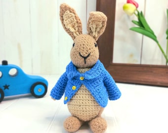 Small - Peter Rabbit crochet pattern,  Amigurumi pattern, Amigurumi rabbit pattern, Peter rabbit amigurumi