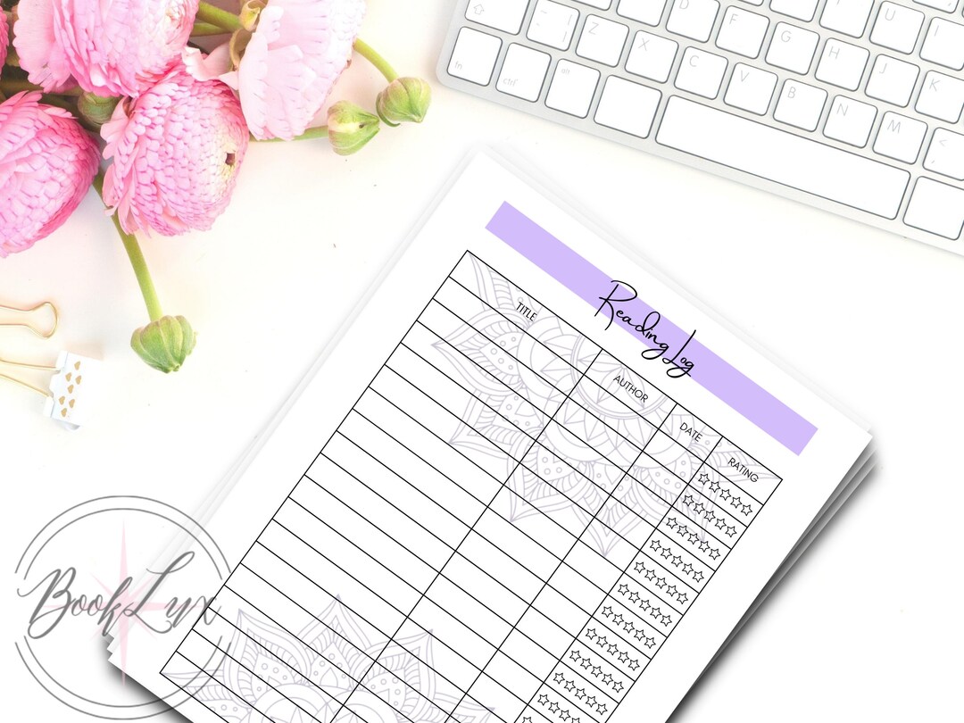 Printable Reading Log DIGITAL DOWNLOAD Printable Book List Digital ...