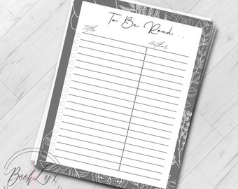 Printable TBR List | DIGITAL DOWNLOAD | Printable Reading Wishlist | Reading Log | Reading Tracker | Book Journal | Simple Book Wishlist
