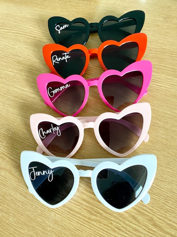 Personalised Heart Sunglasses | Custom Bridal Party Sunglasses