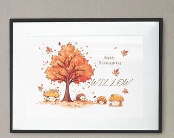 Personalised Thanksgiving Print, Thanksgiving Print To Frame, Personalised Thanksgiving Gift, Thanksgiving Wall Art, Thanksgiving Gift