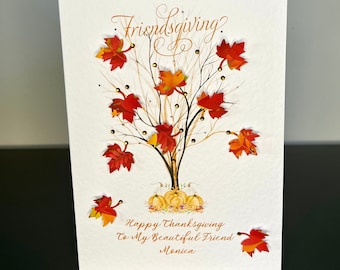 FRIEND THANKSGIVING CARD with Verse inside, Happy Thanksgiving Card, Personalised Thanksgiving Card, Keepsake Friend Thanksgiving Card,