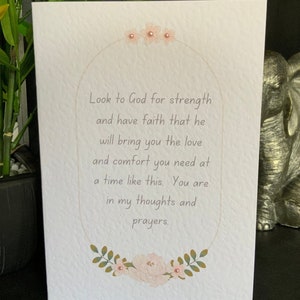 Carte de sympathie faite à la main, carte de condoléances sincères, carte de sympathie de Dieu bénisse, carte de regret pour votre perte, carte de renforcement de Dieu, carte de sympathie,