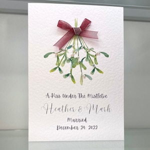 CHRISTMAS HOCHZEITSkarte, personalisierte Hochzeitskarte, einfache Hochzeitskarte, Mistelzweig Hochzeitskarte, Luxushochzeitskarte, Andenken Hochzeitskarte