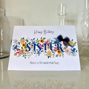 Tarjeta de cumpleaños para hermana, tarjeta de feliz cumpleaños hecha a mano, tarjeta de feliz cumpleaños para hermana, tarjeta de girasol 3D, tarjeta de cumpleaños, tarjeta de cumpleaños personalizada