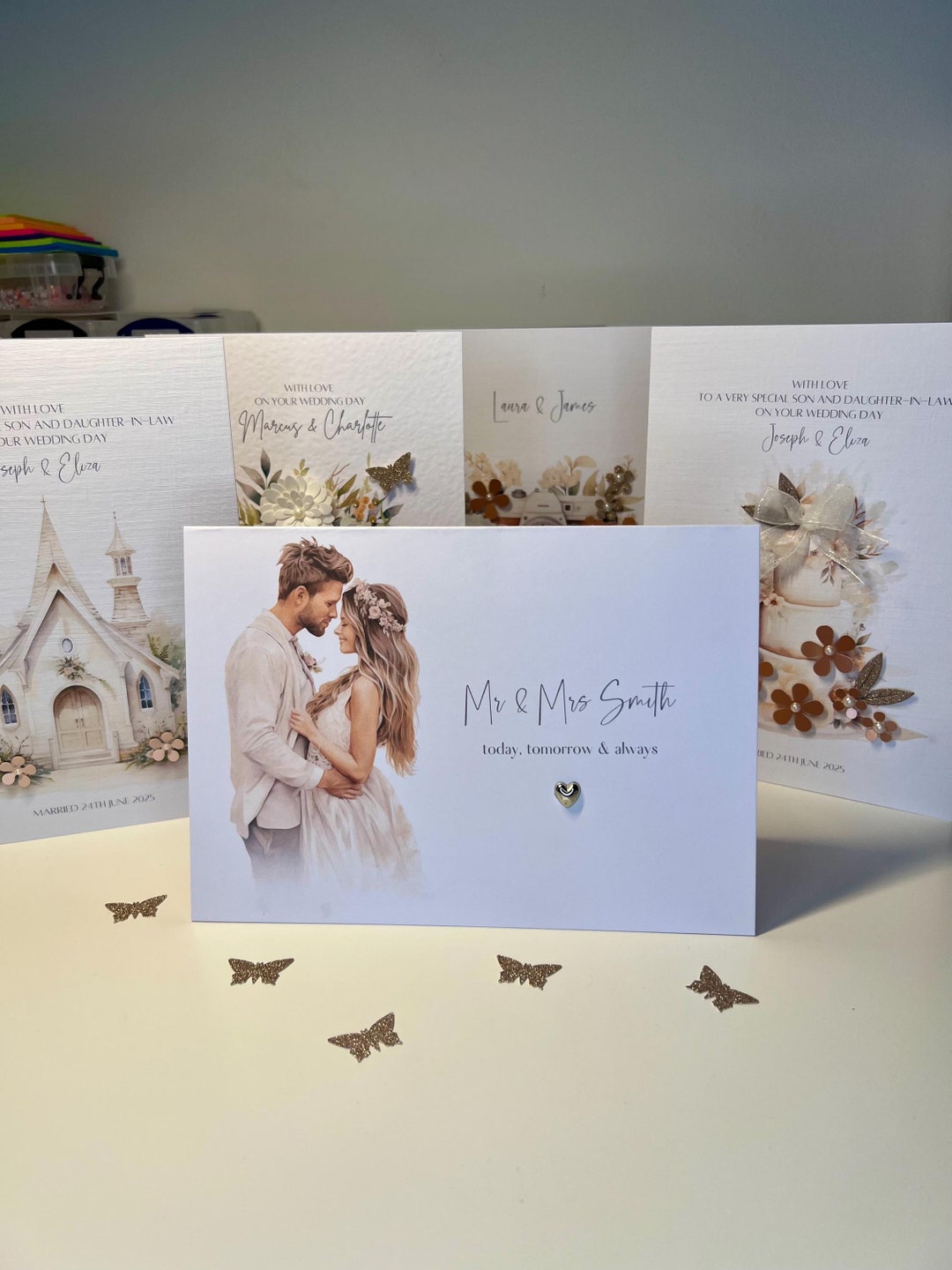 Personalised Wedding Card, Bride and Groom Card, Luxury Wedding Card ...
