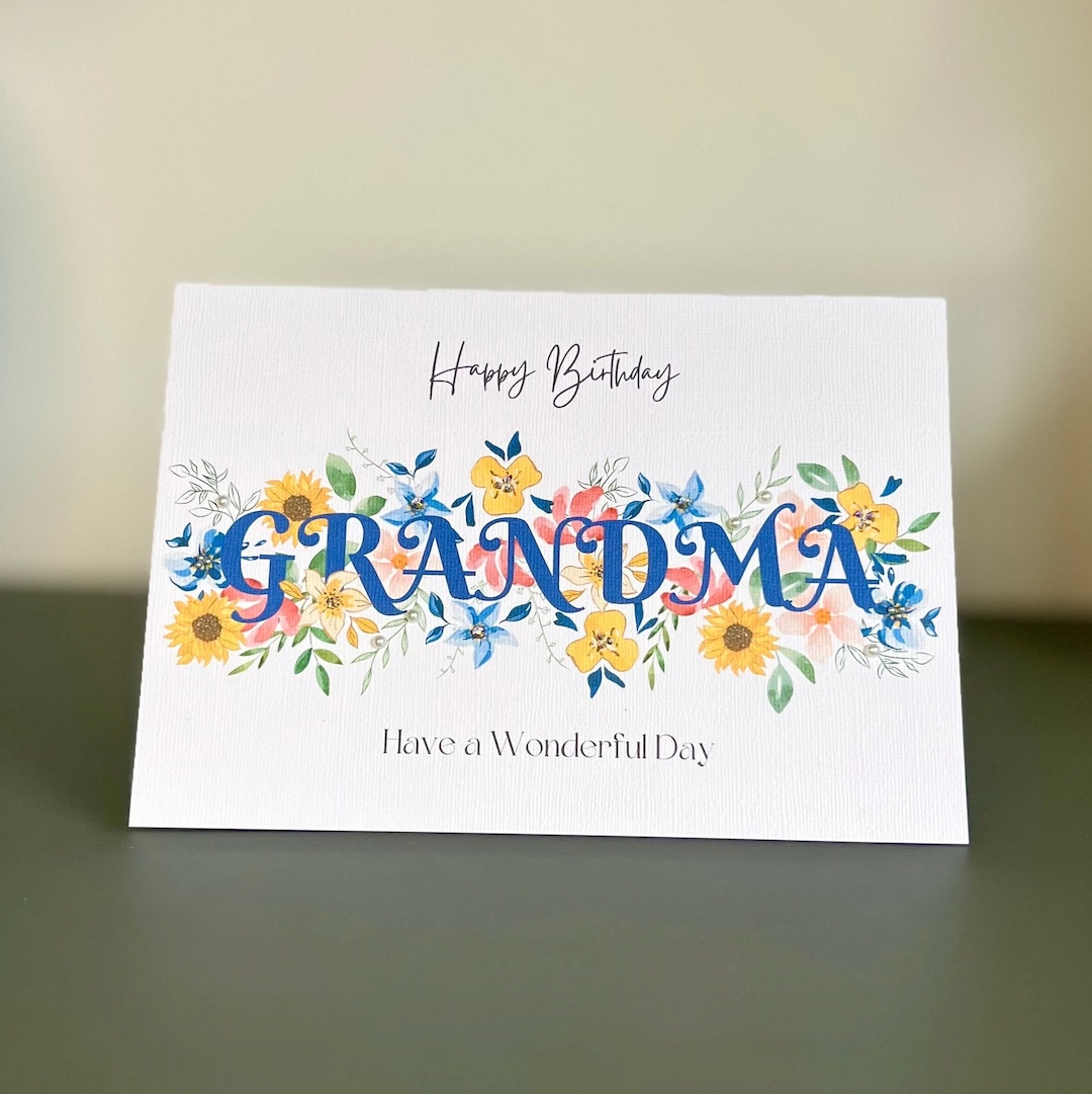 GRANDMA BIRTHDAY CARD Handmade Happy Birthday Grandma Card Etsy