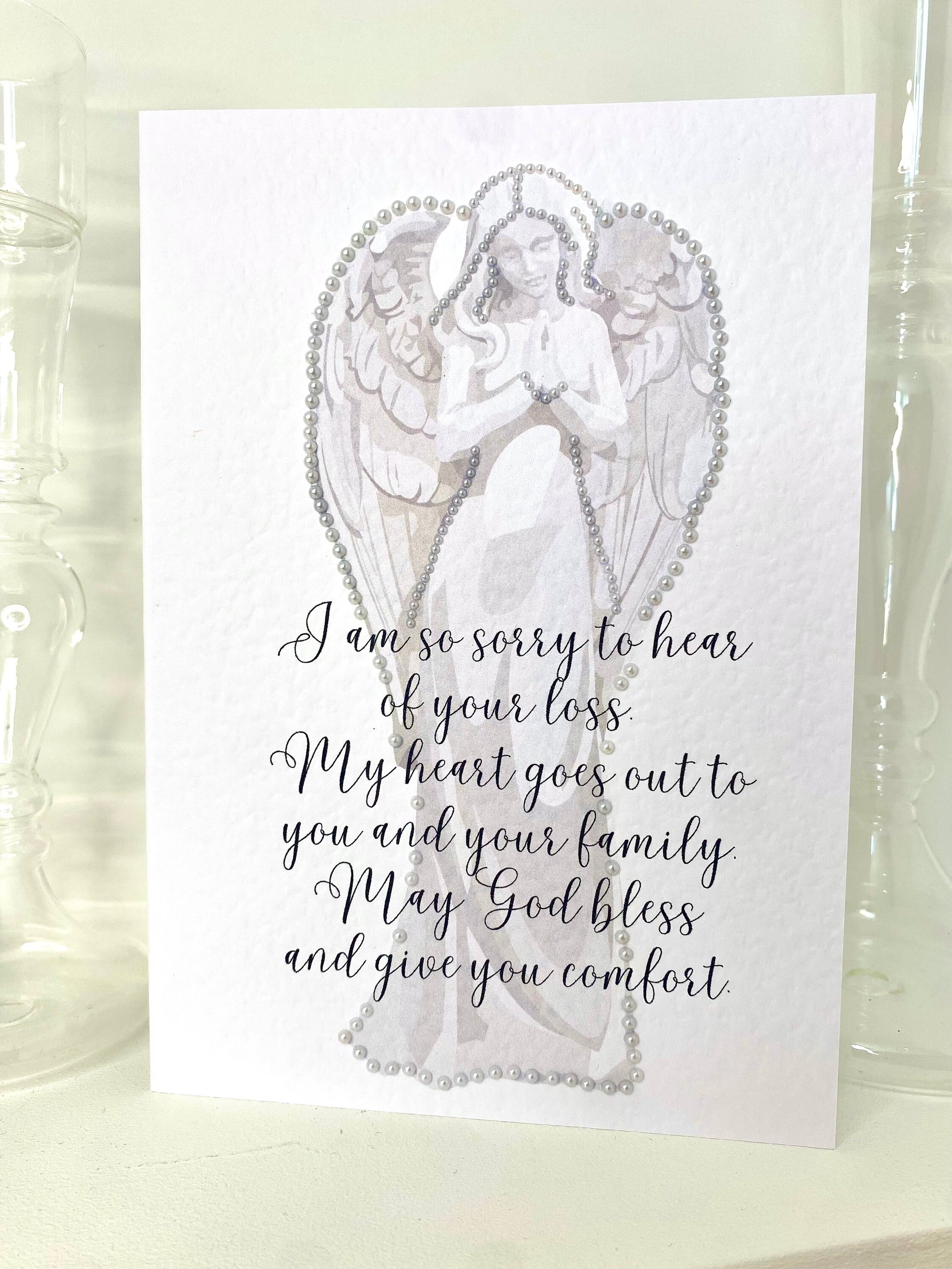 Handmade Sympathy Card, Angel Sympathy Card, God Bless Sympathy Card ...