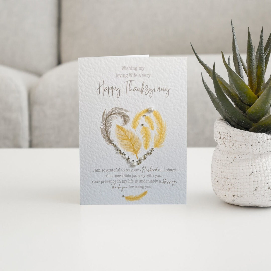 Wife Thanksgiving Card Thanksgiving Card for Wife Unique Etsy