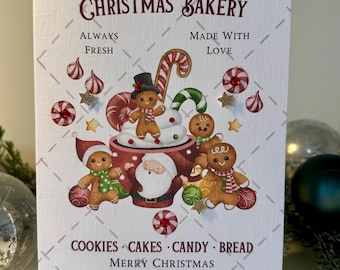 Personalised Christmas Card, Handmade Christmas Card, Gingerbread Christmas Card, Xmas Card, named Christmas card, Any relation, friend card