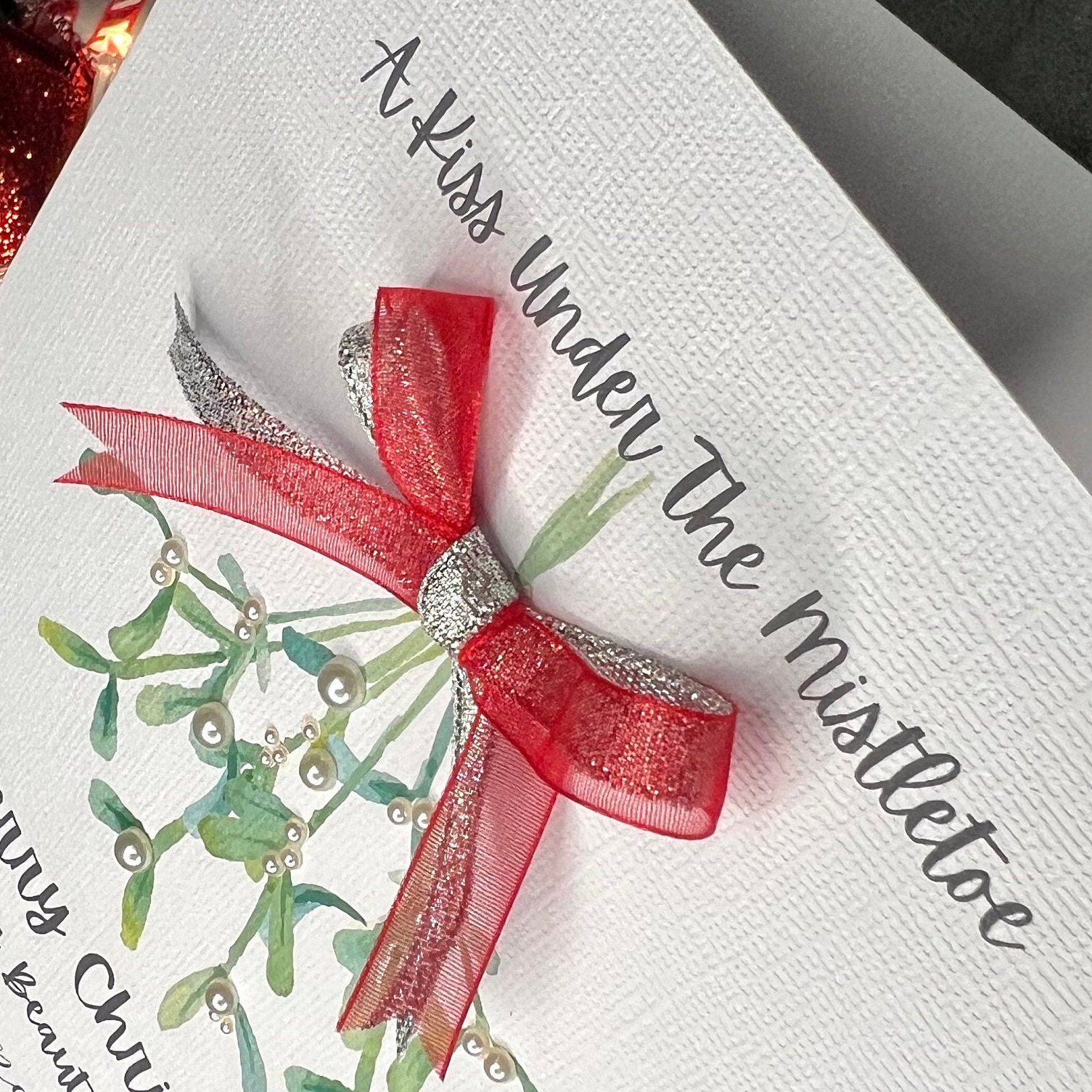 PERSONALISED WIFE CHRISTMAS Card, Handmade Wife Christmas Card With