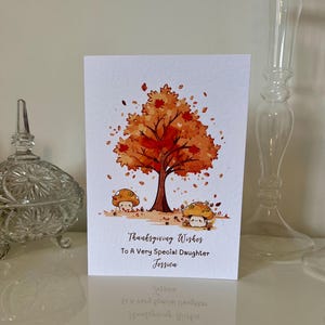 Cartão de ação de graças personalizado para filha, cartão de ação de graças divertido, cartão de ação de graças personalizado, cartão de ação de graças feito à mão para filha