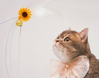 Buy 3 get 1 for FREE | Sunflower Cat Teaser Wand Set with Jingles |  Gift For Cat