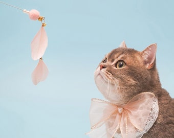 Buy 3 get 1 for FREE ｜ Pink Feather Wand Toy: Durable Teaser｜Gift For Cat