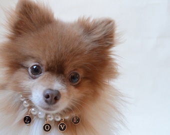 Personalized Dog Pearl Necklace ｜Independence Day Gift For Pet｜FREE Full-Price Collar | Stainless-Steel, Break-Resistant