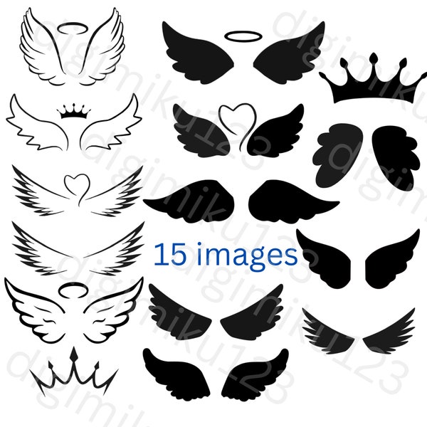 Angel wings svg Angel wing SVG file  Angel wings Png Wings shape png Wing shapesvg file for Cricut, Silhouette